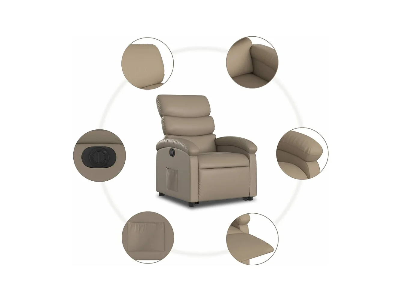Fauteuil inclinable électrique cappuccino similicuir