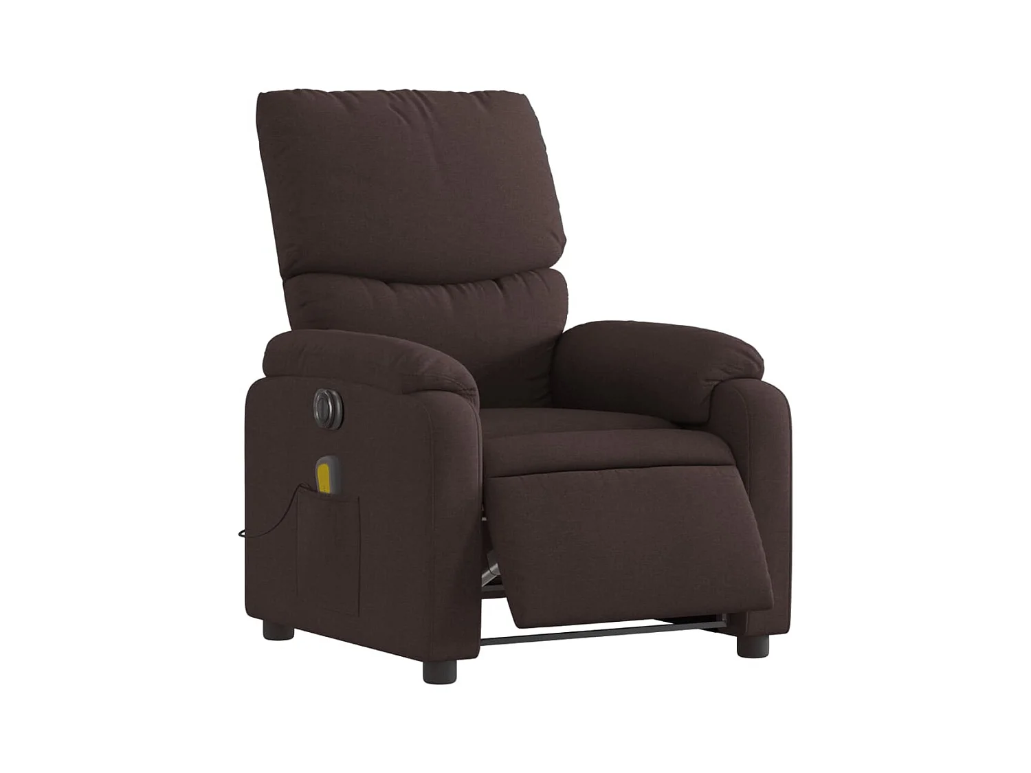 Massagesessel Elektrisch Dunkelbraun Stoff