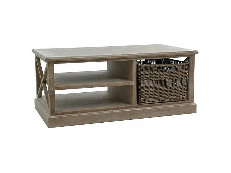 Table Basse 1 Panier "Catherine" 120cm Naturel
