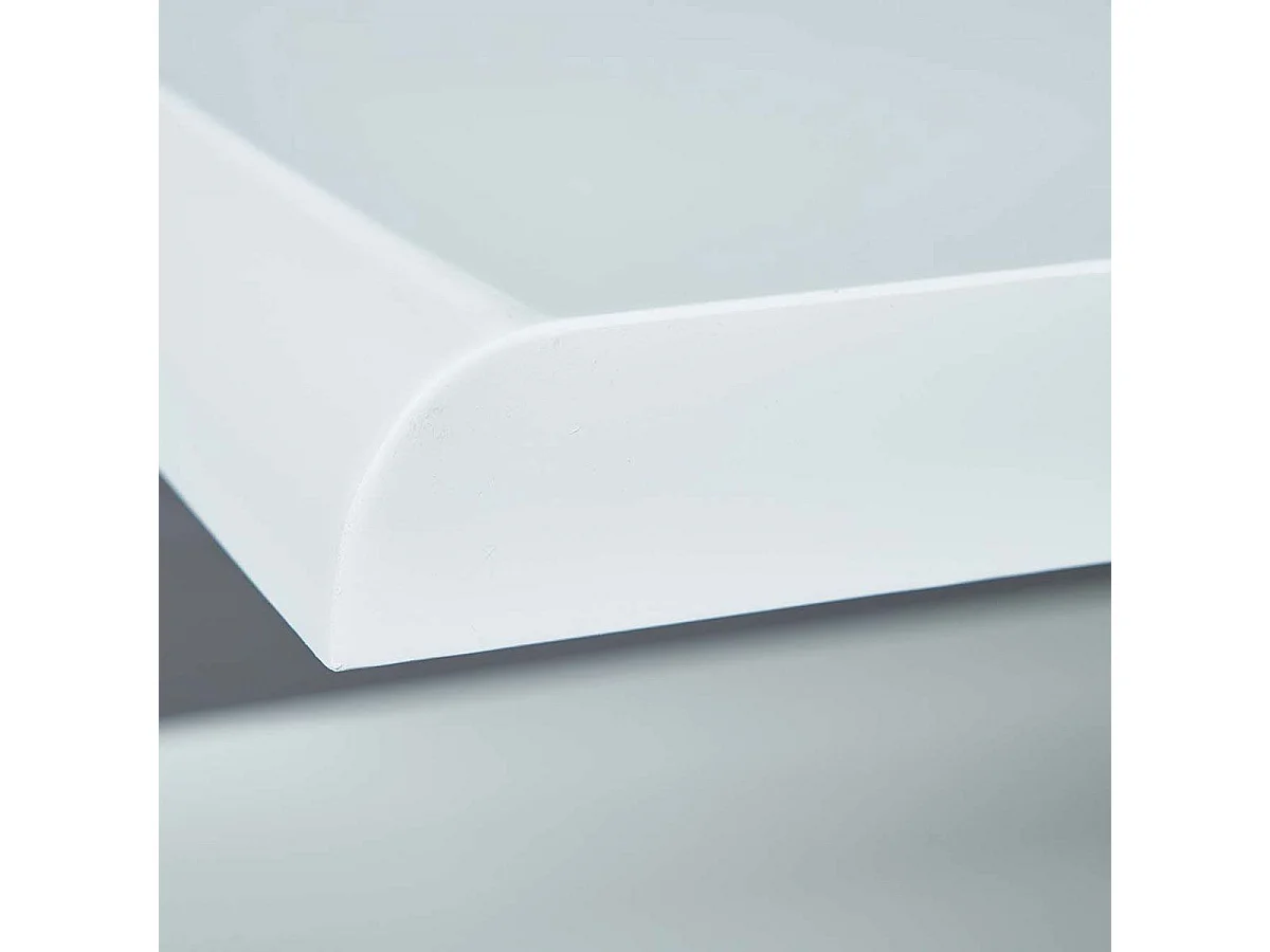 Table Basse Design "Yavor" 110cm Naturel & Blanc