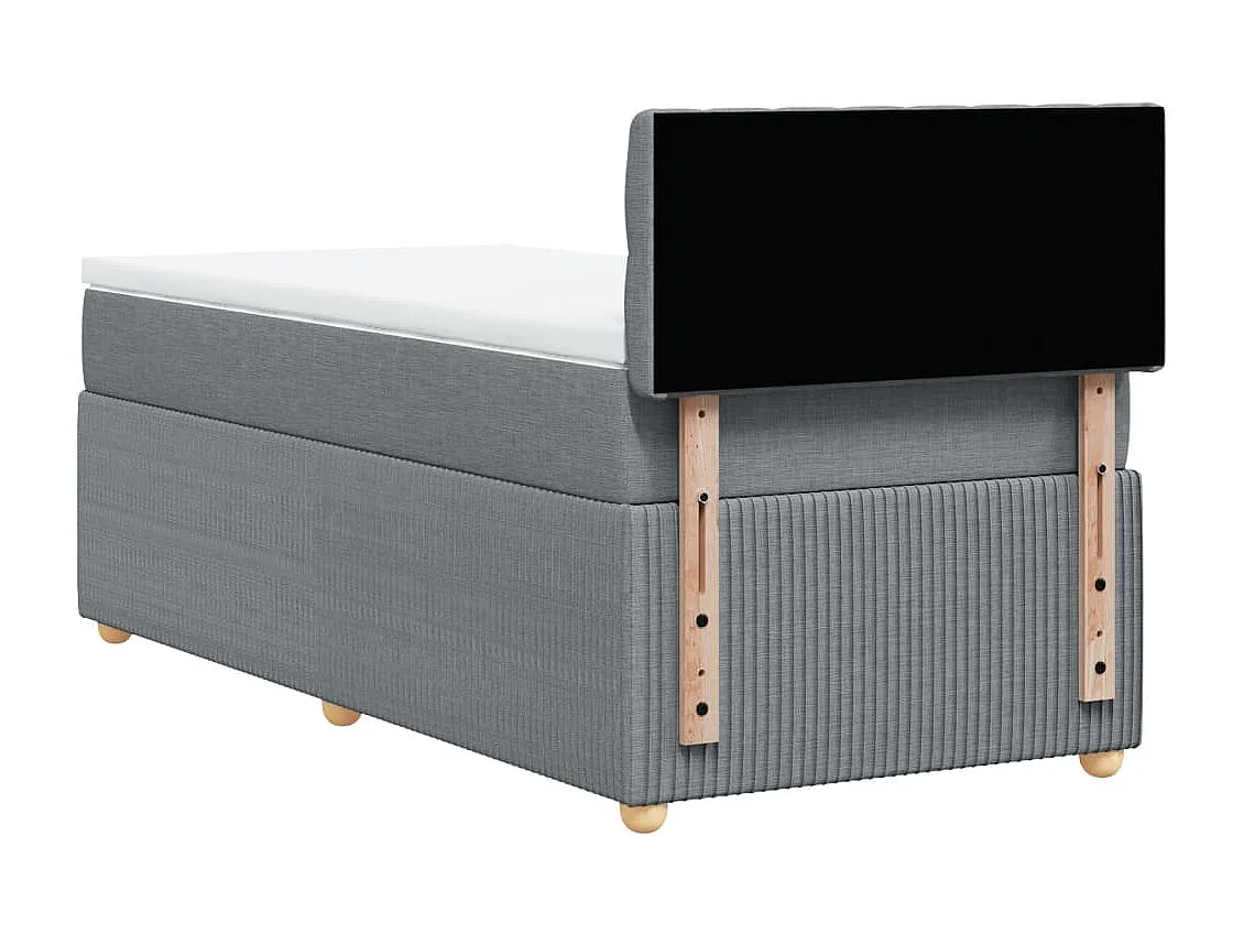 Sommier à lattes de lit et matelas Gris clair 90x190 cm Tissu