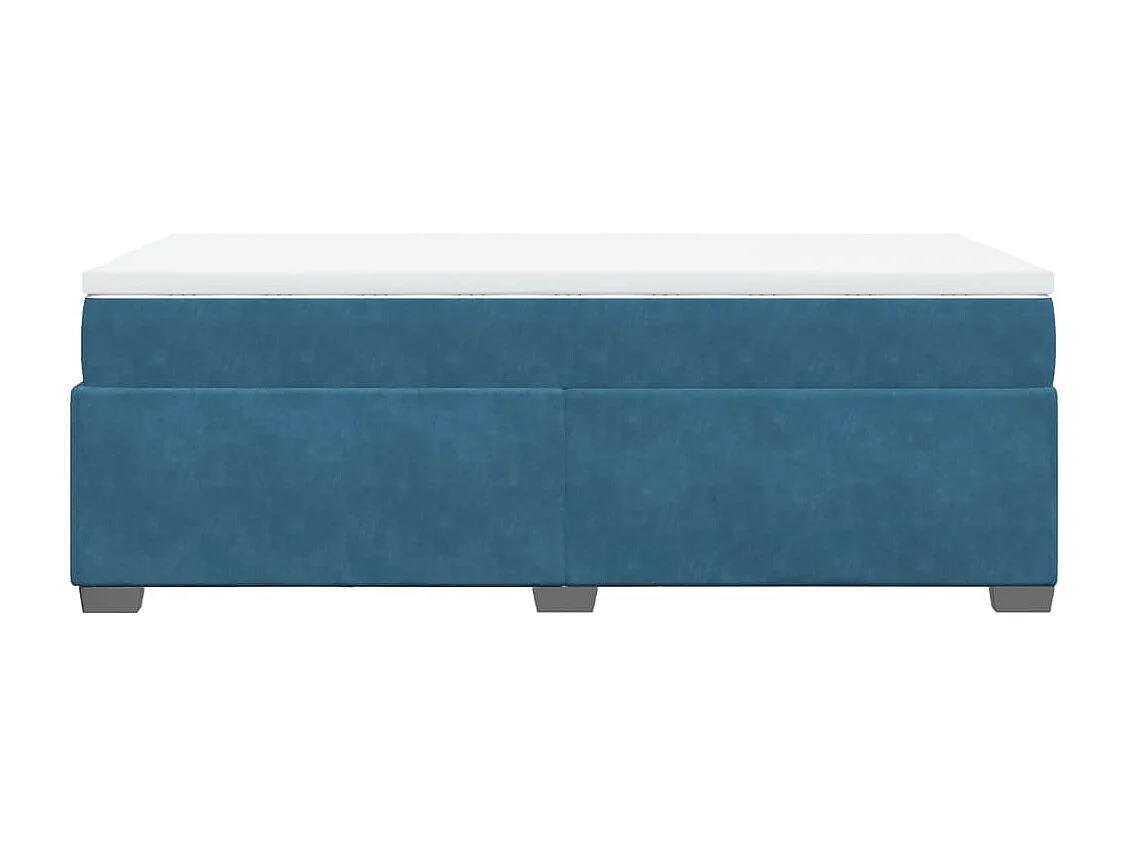 Cama com molas/colchão 80x200 cm veludo azul-escuro