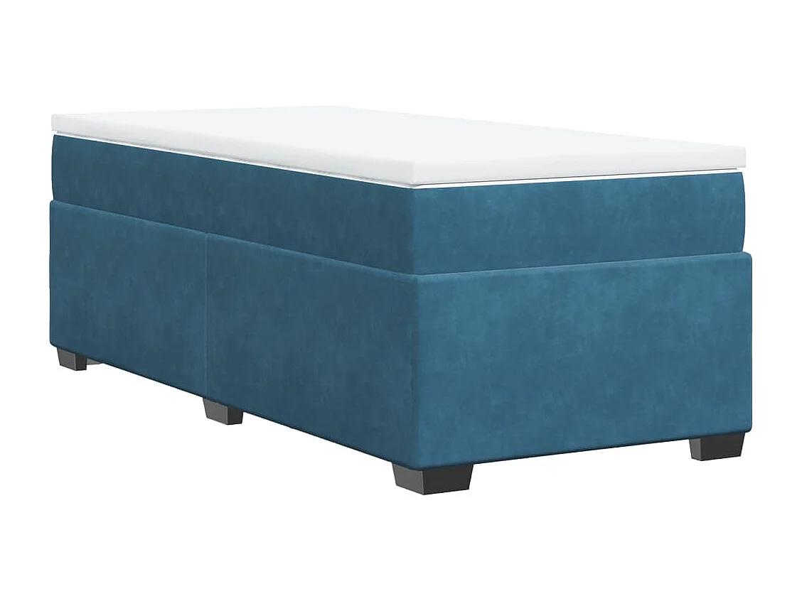 Cama com molas/colchão 80x200 cm veludo azul-escuro