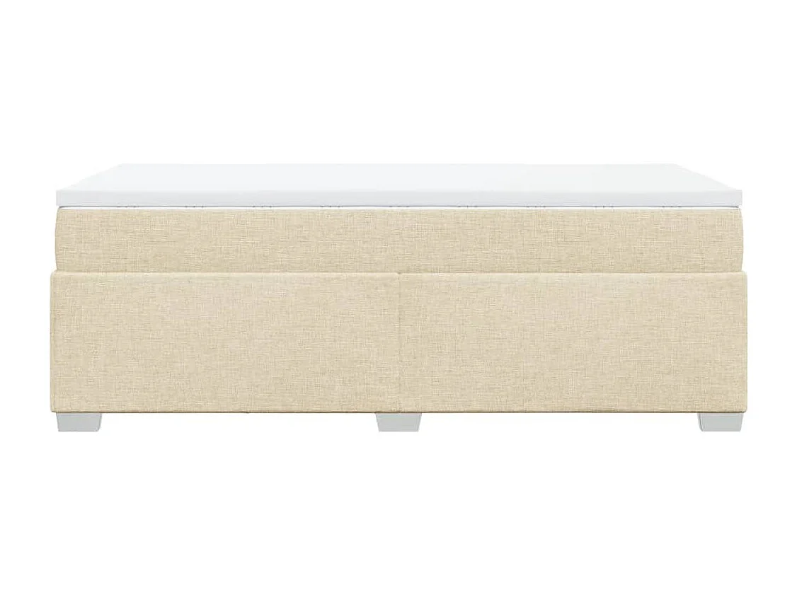 Sommier à lattes de lit et matelas Crème 90x190 cm Tissu