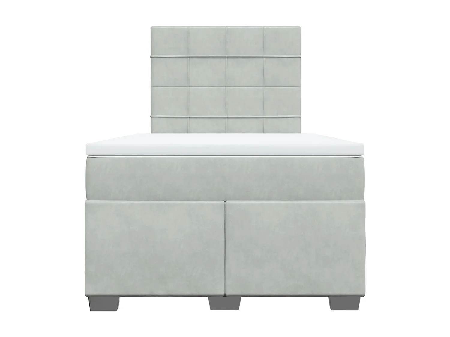 Sommier à lattes de lit et matelas Gris clair 120x200cm Velours