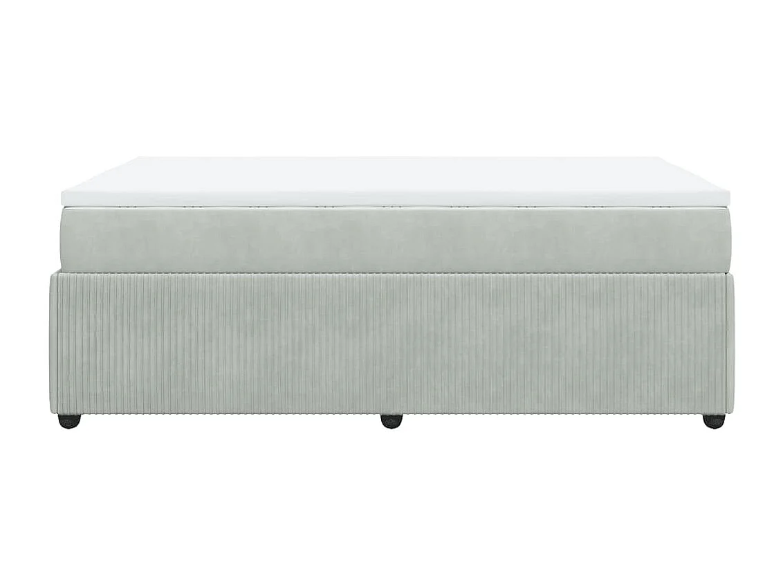 Sommier à lattes de lit et matelas gris clair 120x190cm velours