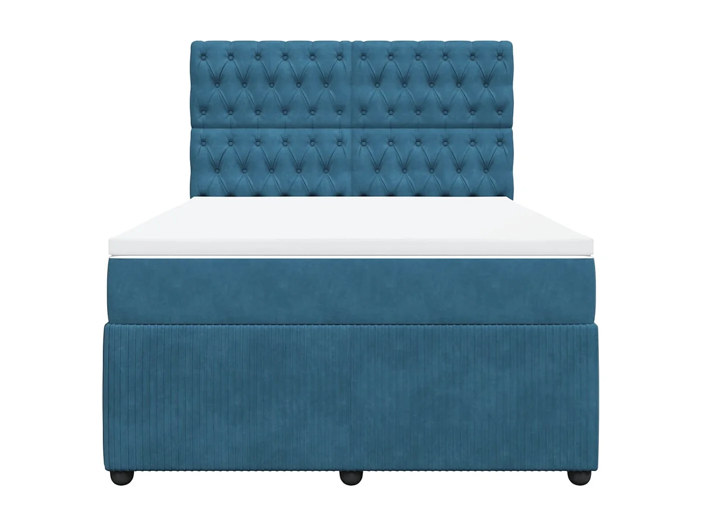 Giroletto a Molle con Materasso Blu 160x200 cm in Velluto