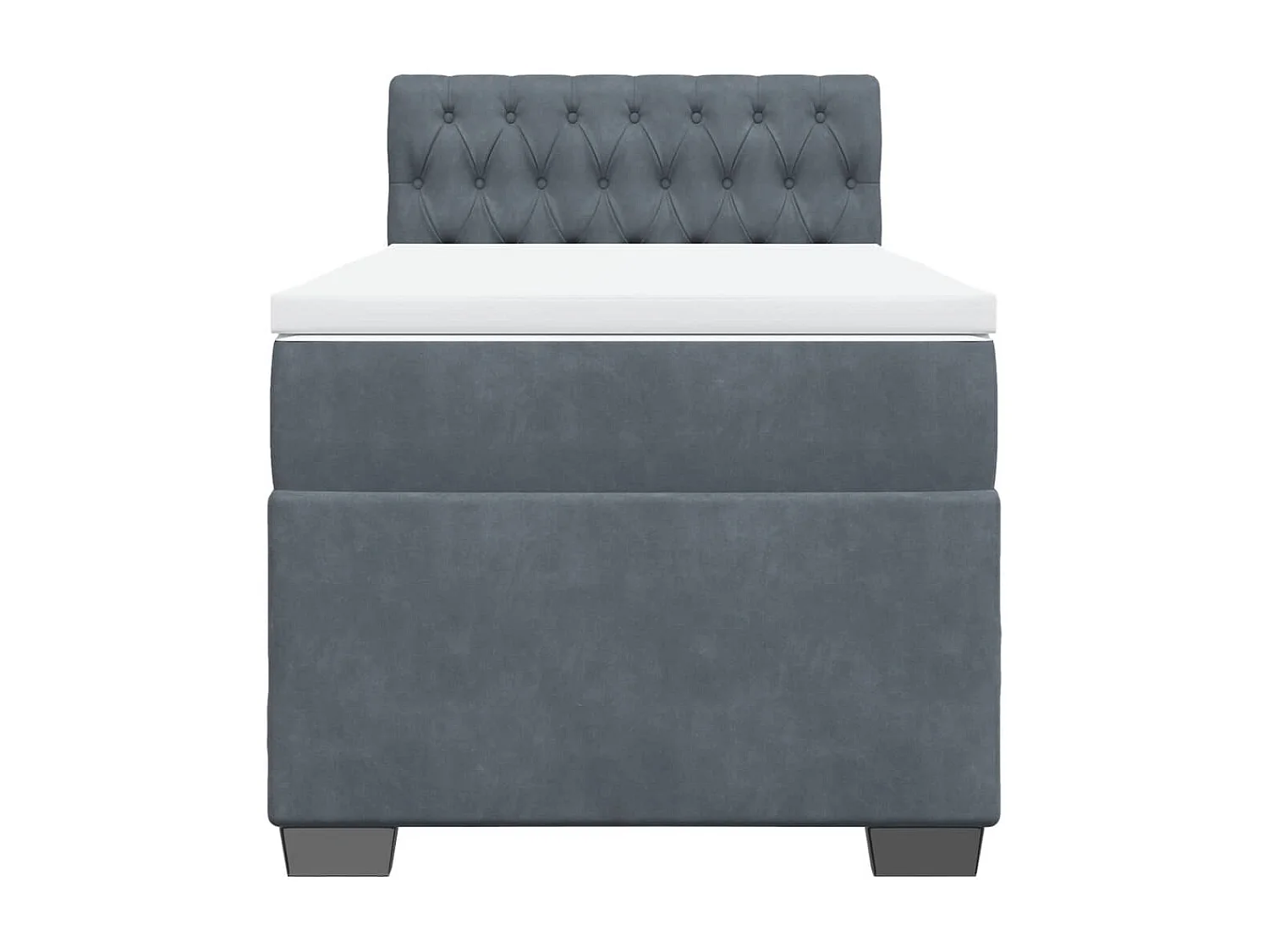 Cama com molas/colchão 80x200 cm veludo cinza-escuro