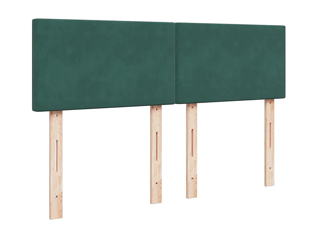 Cama box spring con colchón terciopelo verde oscuro 140x190 cm