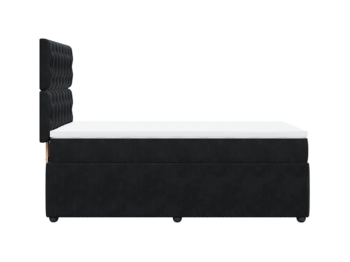 Sommier à lattes de lit et matelas Noir 80x200 cm Velours