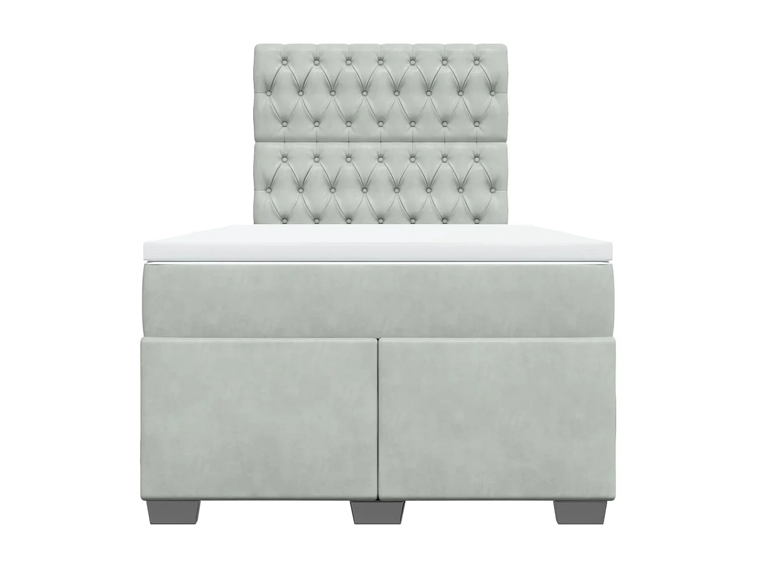 Sommier à lattes de lit et matelas gris clair 120x190cm velours