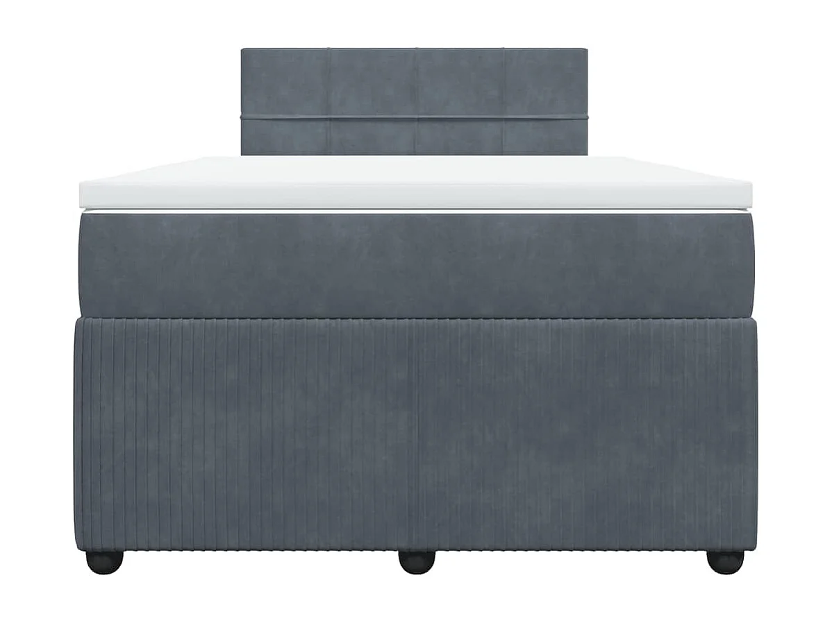 Sommier à lattes de lit et matelas gris foncé 120x190cm velours