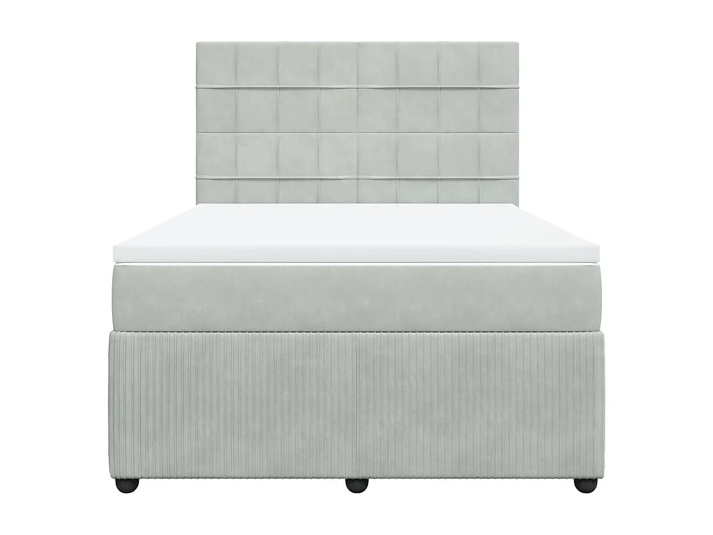 Sommier à lattes de lit et matelas Gris clair 160x200cm Velours