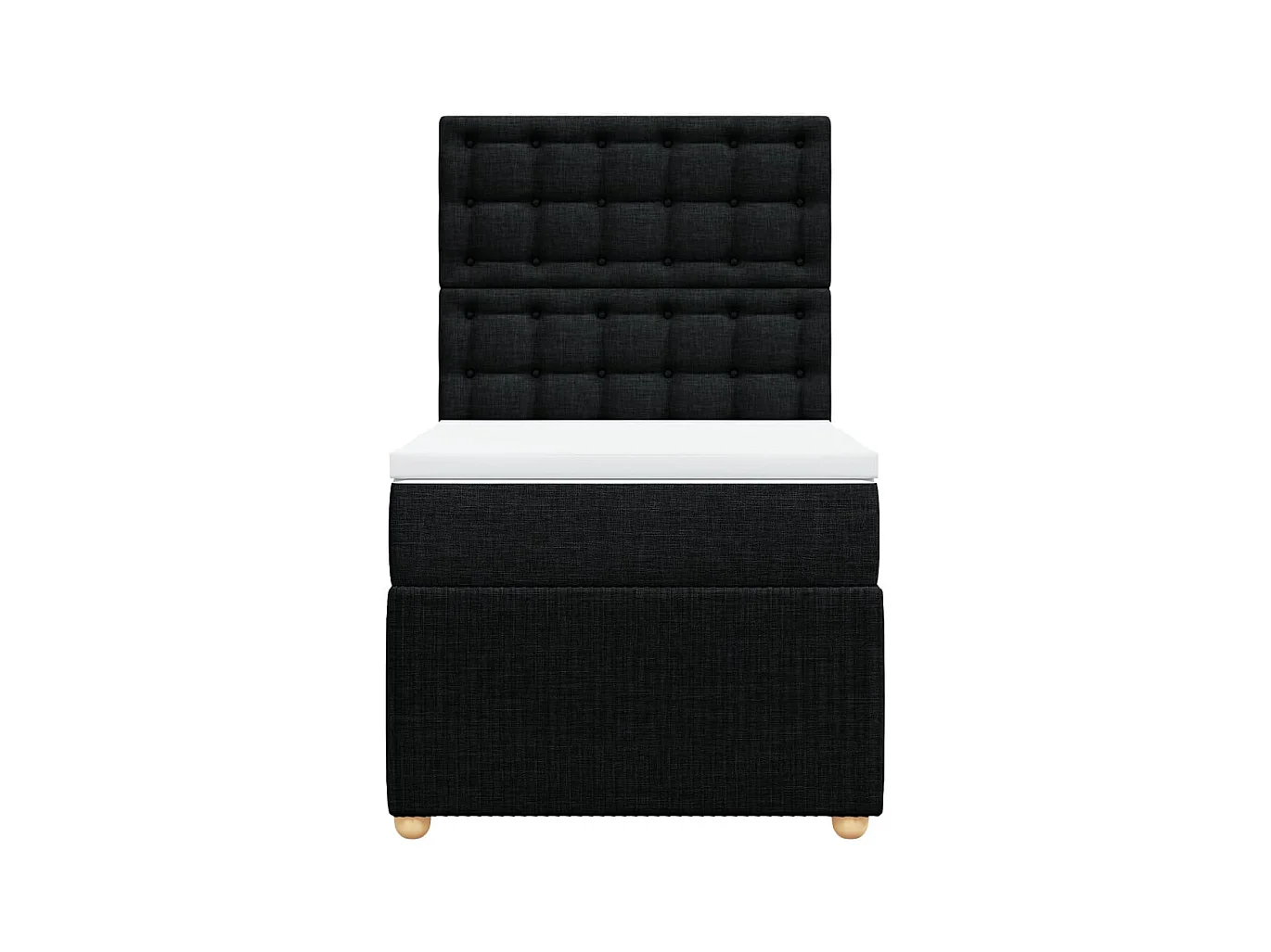 Sommier à lattes de lit et matelas Noir 80x200 cm Tissu
