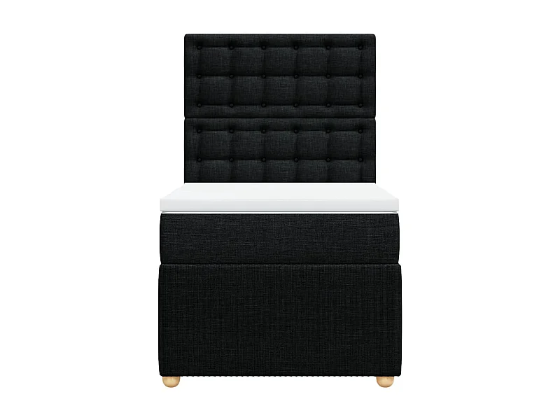 Boxspring met matras stof zwart 80x200 cm