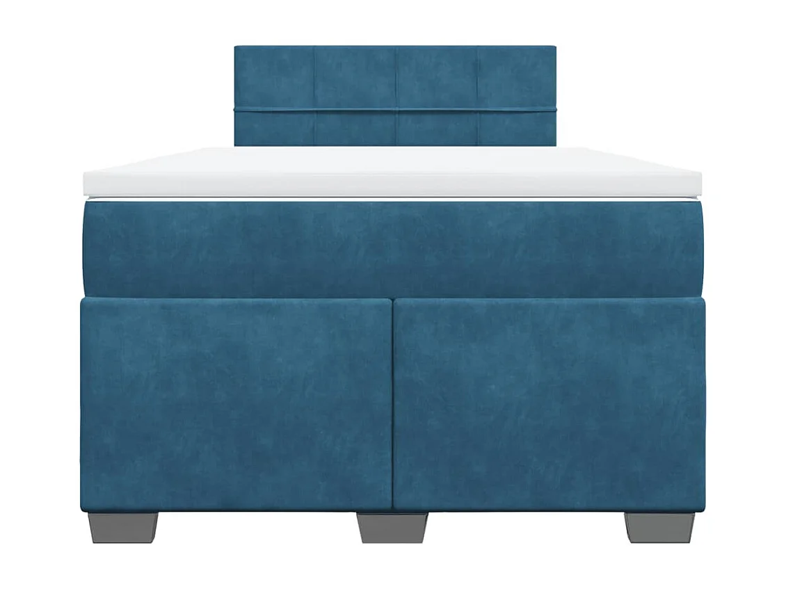 Sommier à lattes de lit et matelas bleu 120x200 cm velours