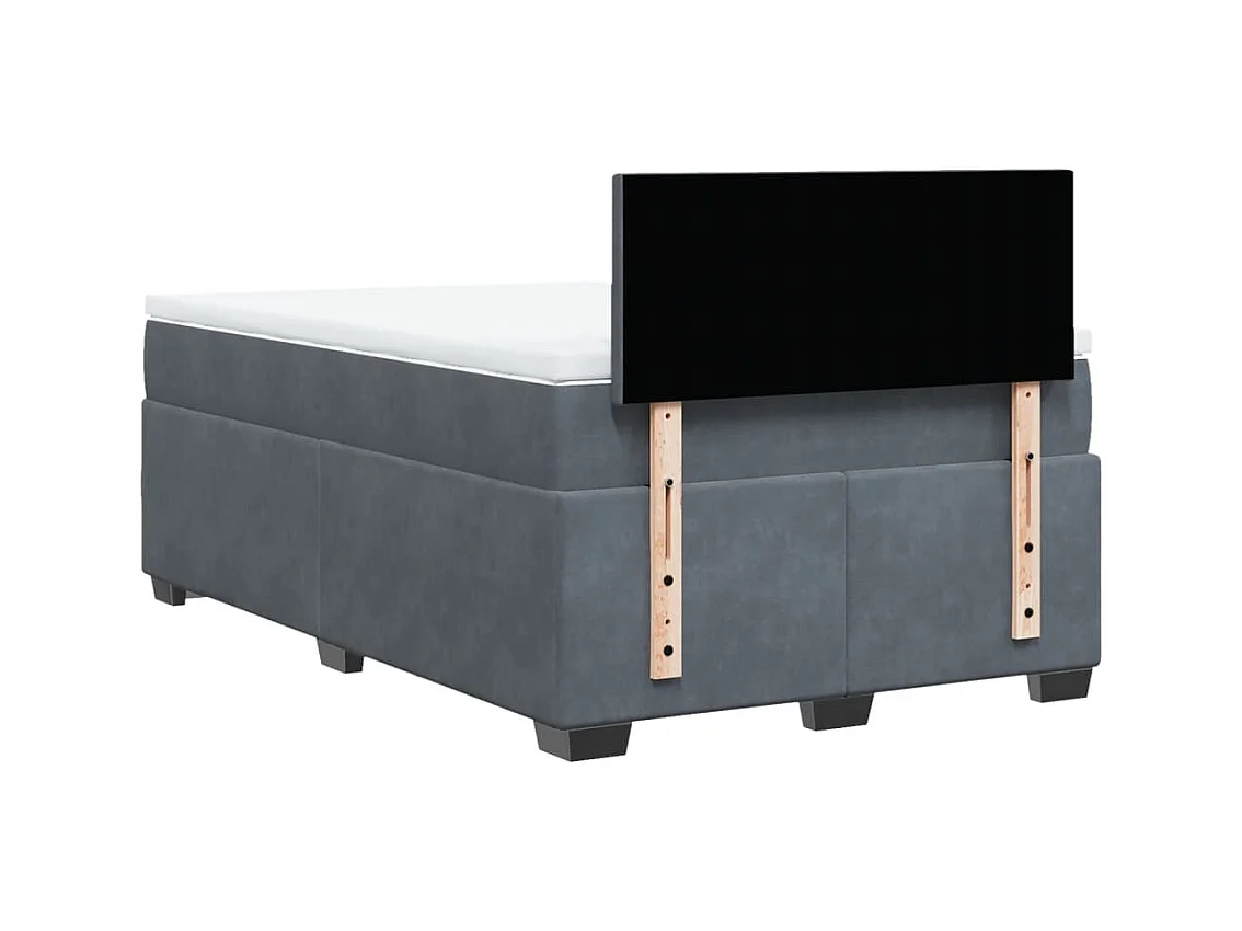 Boxspring met matras fluweel donkergrijs 120x190 cm