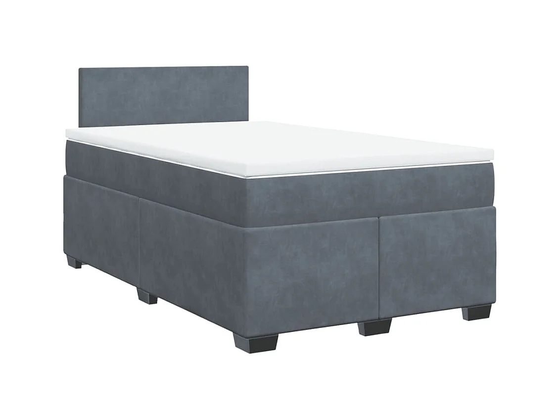 Boxspring met matras fluweel donkergrijs 120x190 cm