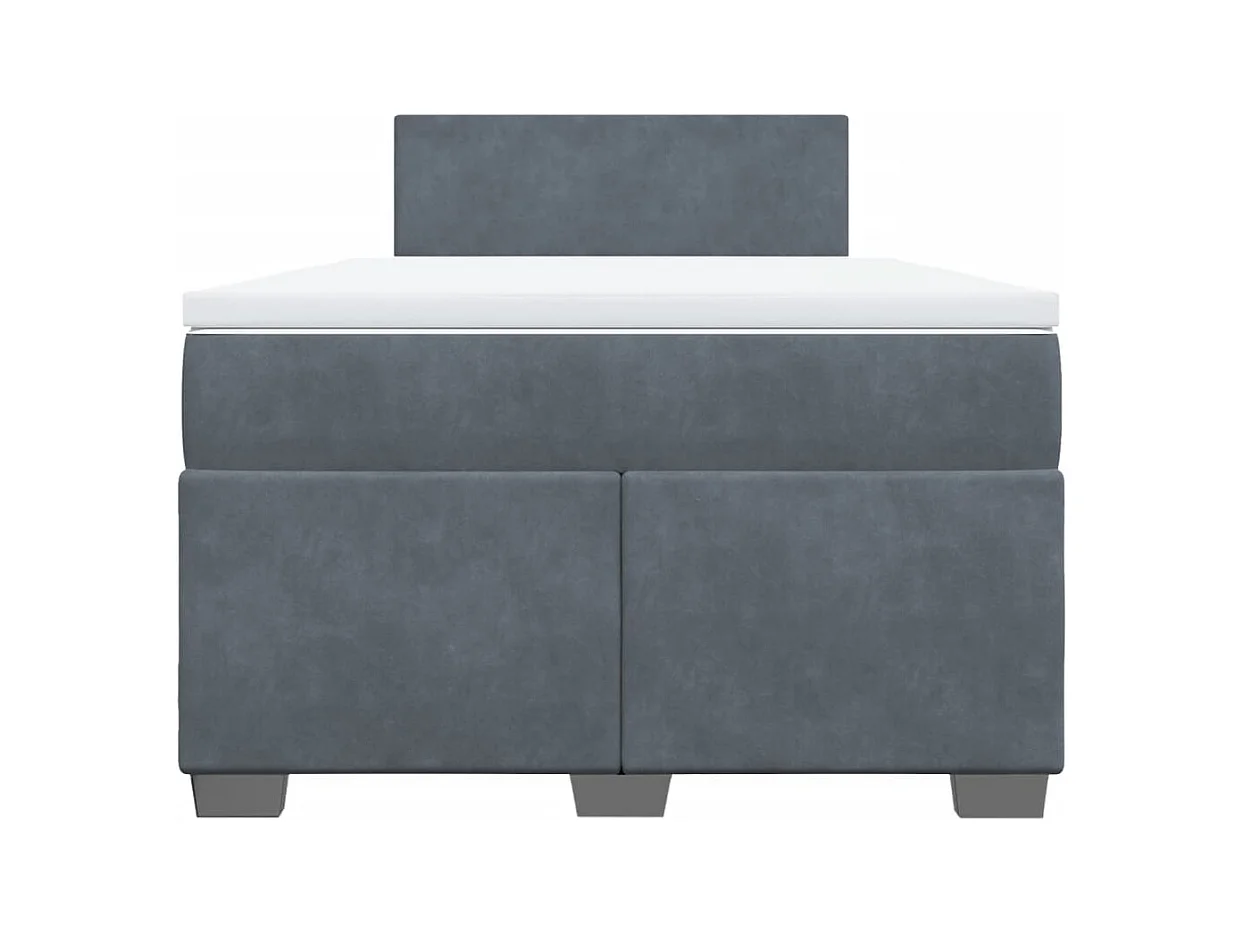 Boxspring met matras fluweel donkergrijs 120x190 cm