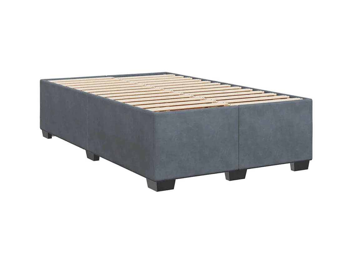 Boxspring met matras fluweel donkergrijs 120x190 cm