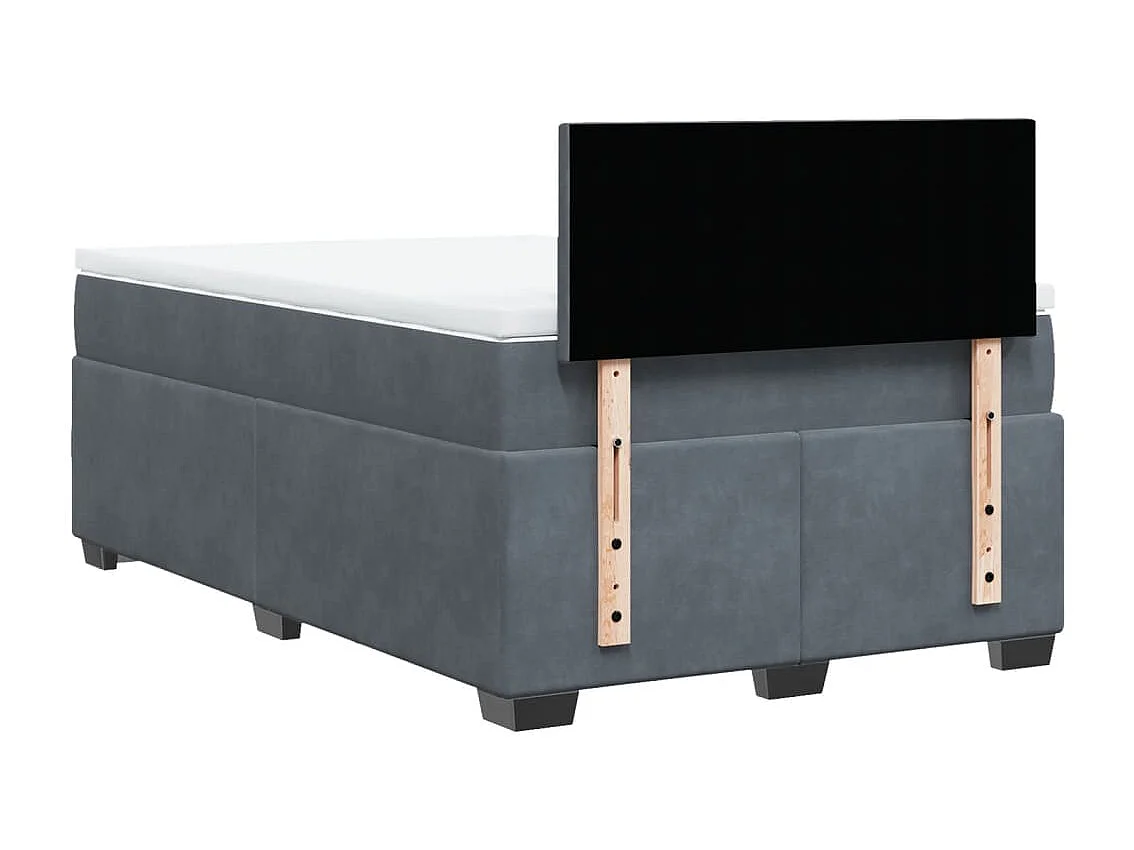 Boxspring met matras fluweel donkergrijs 120x190 cm