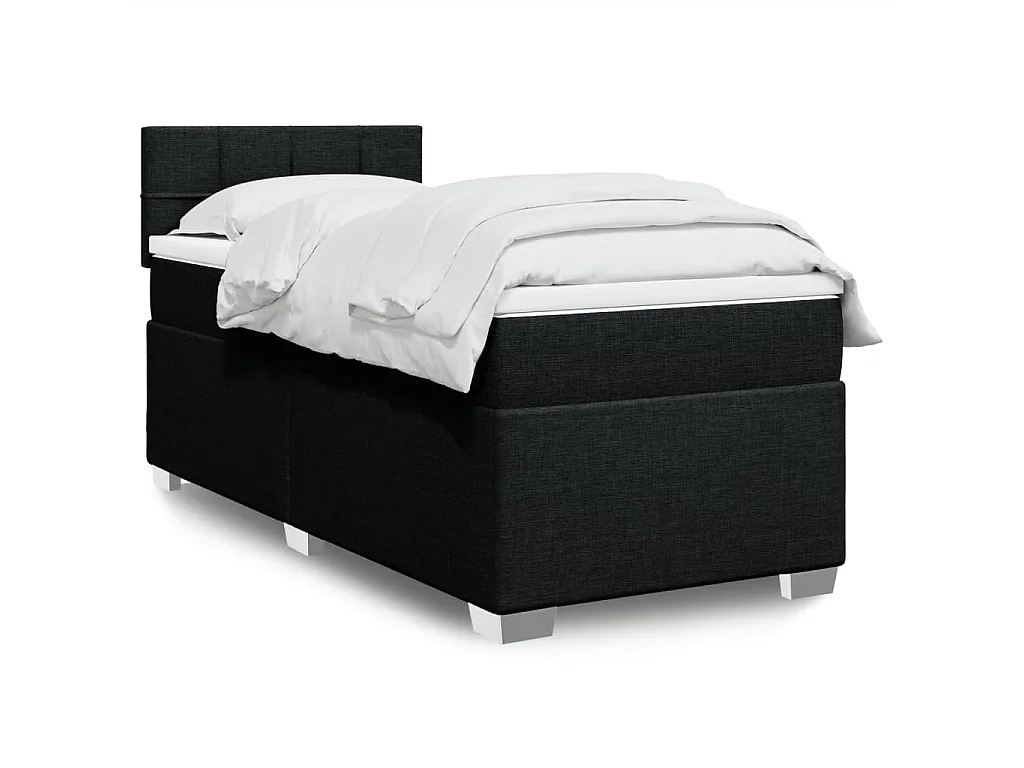 Boxspringbett mit Matratze Schwarz 80x200 cm Stoff
