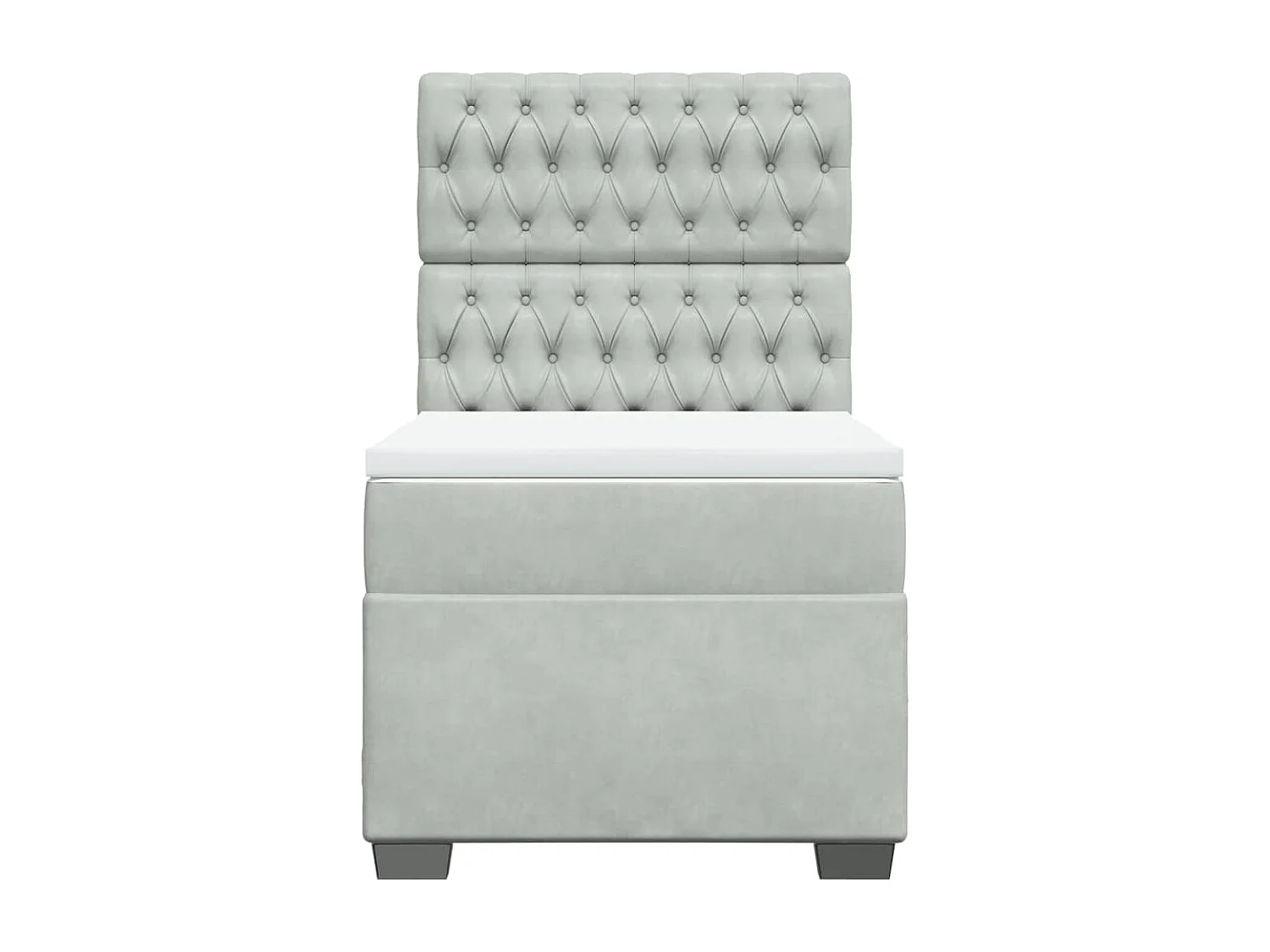 Sommier à lattes de lit et matelas Gris clair 100x200cm Velours