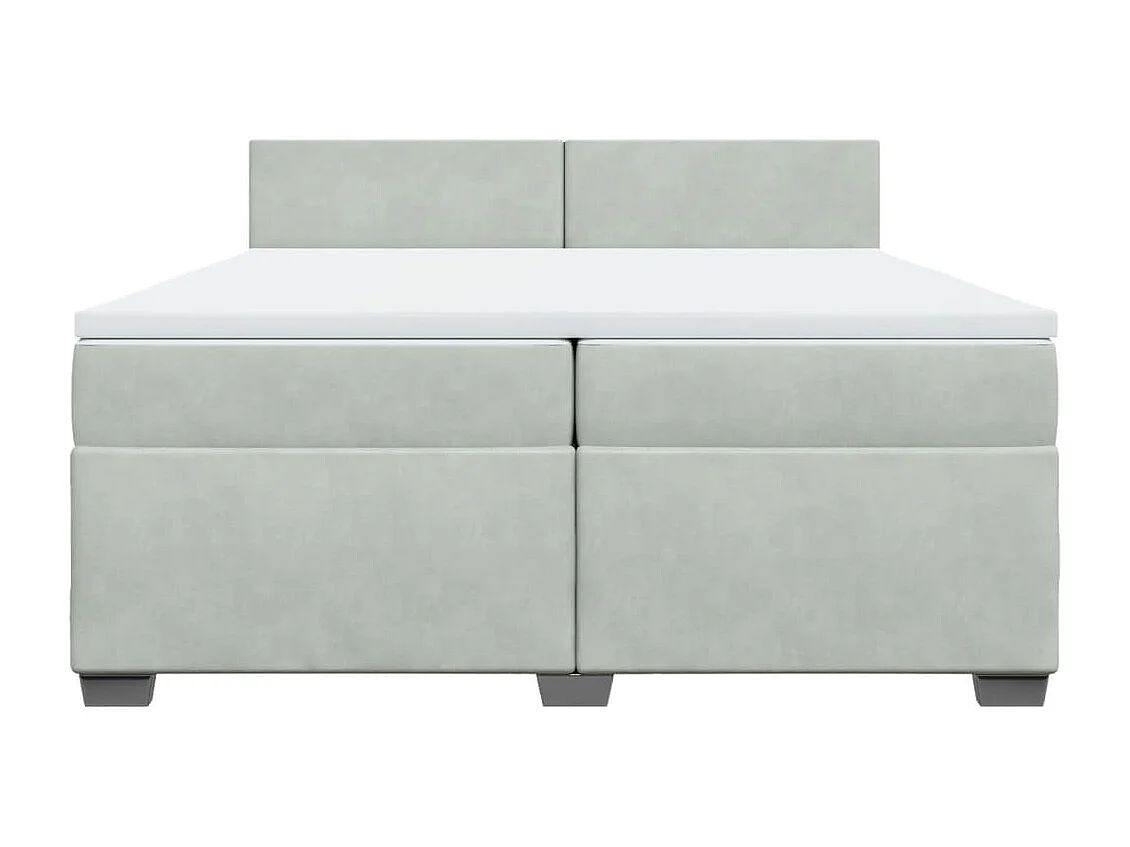 Boxspringbett mit Matratze Hellgrau 200x200 cm Samt
