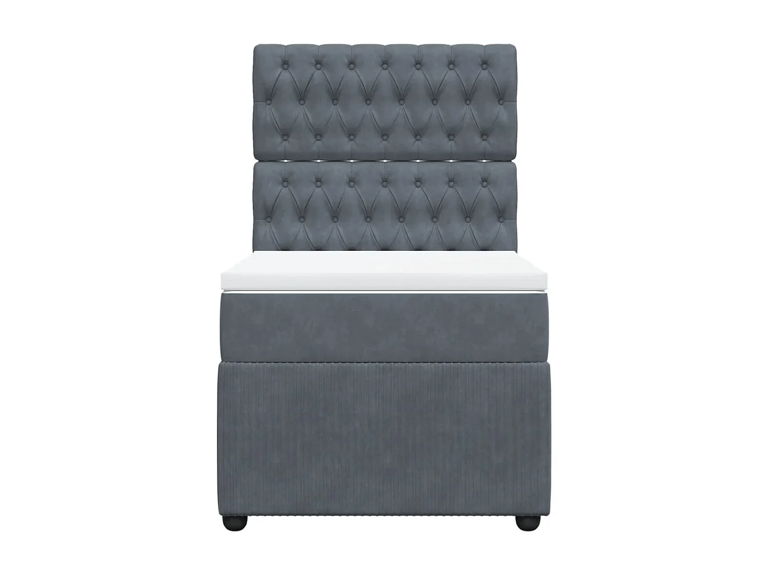 Sommier à lattes de lit et matelas Gris foncé 90x200 cm Velours