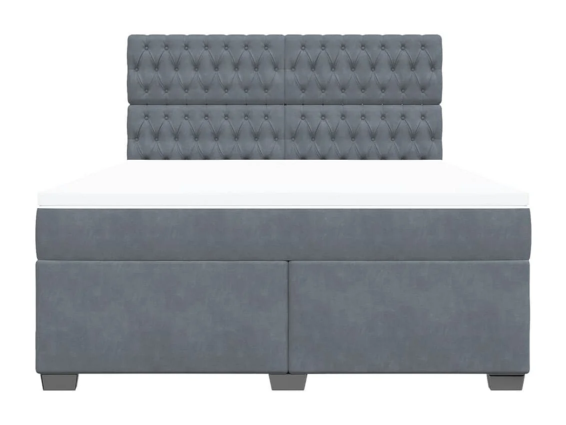 Sommier à lattes de lit et matelas Gris foncé 180x200cm Velours