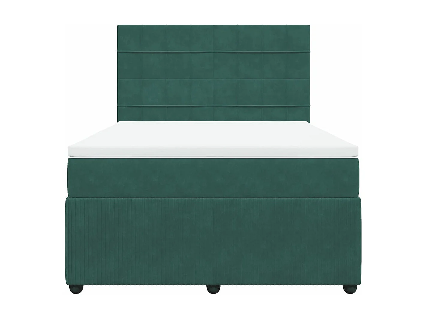 Sommier à lattes de lit et matelas Vert foncé 140x190cm Velours