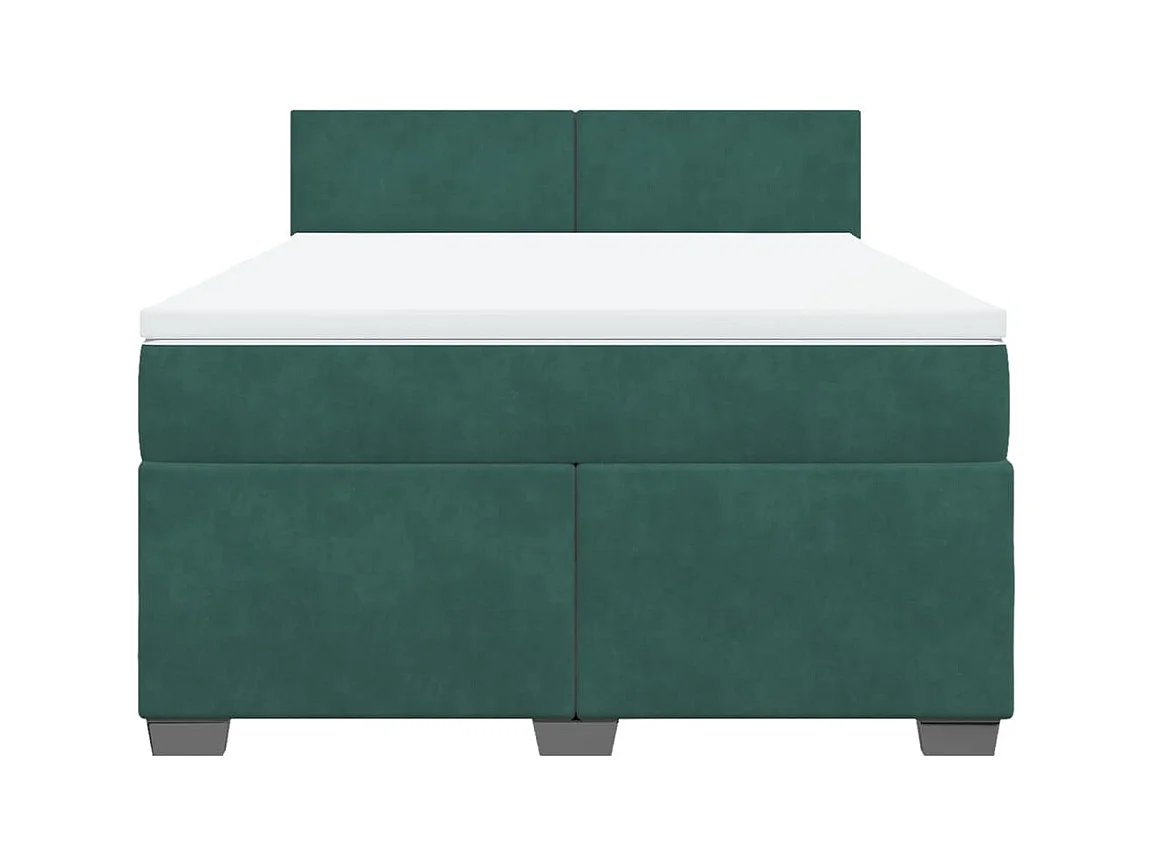 Sommier à lattes de lit et matelas Vert foncé 140x200cm Velours