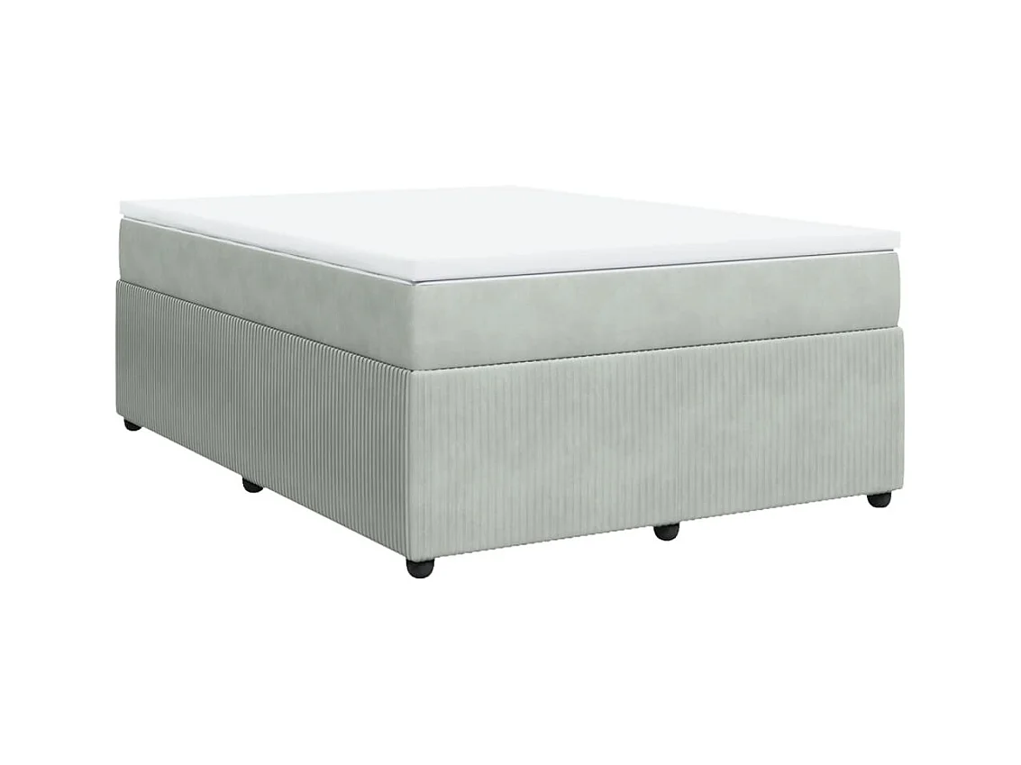 Sommier à lattes de lit et matelas Gris clair 140x200cm Velours