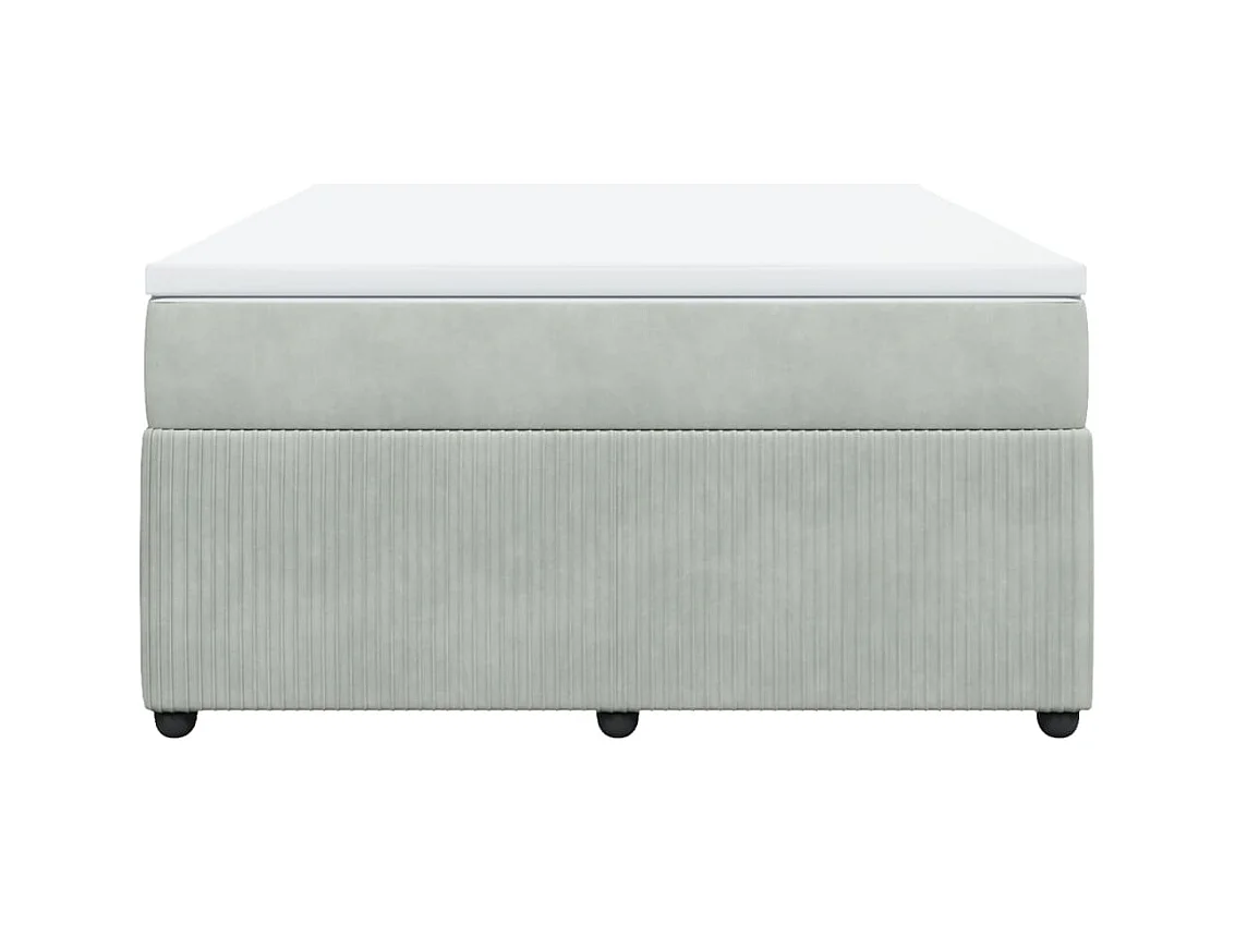 Sommier à lattes de lit et matelas Gris clair 140x200cm Velours
