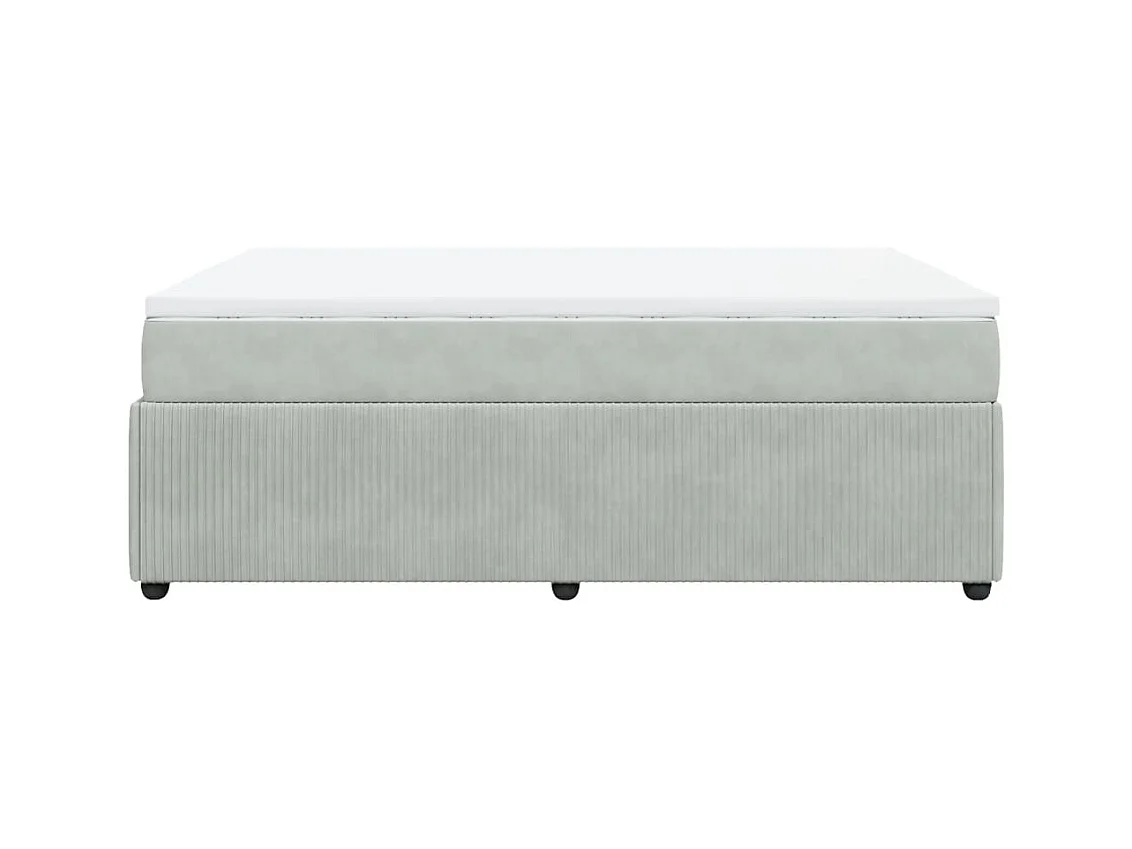 Sommier à lattes de lit et matelas Gris clair 140x200cm Velours