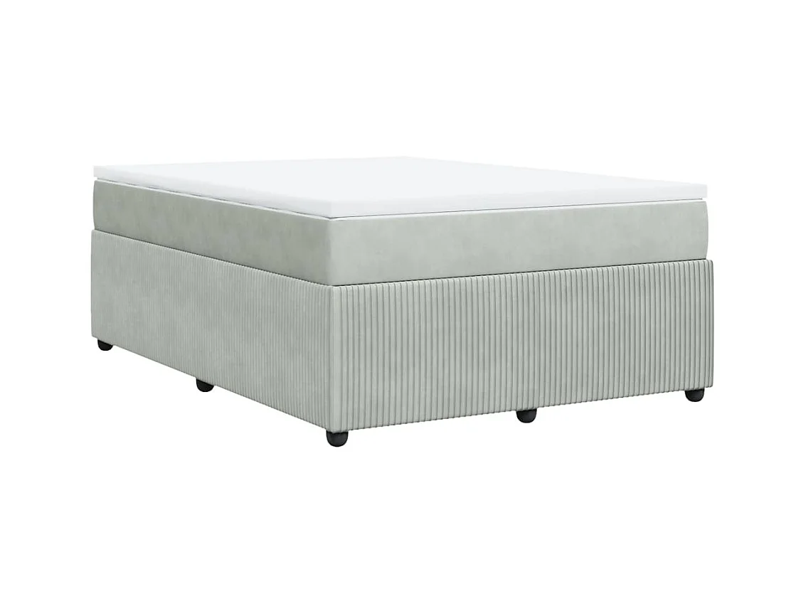 Sommier à lattes de lit et matelas Gris clair 140x200cm Velours