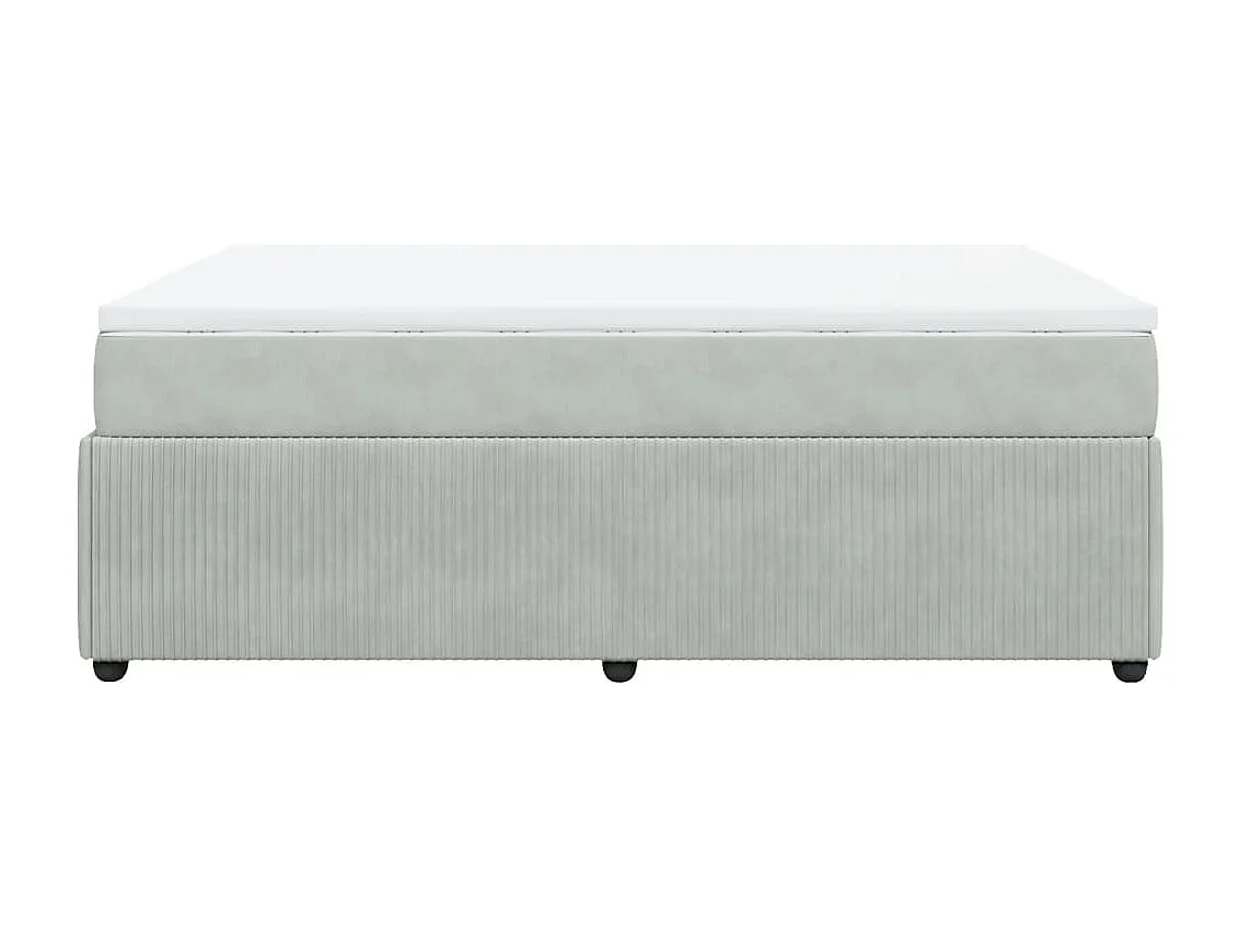 Cama com molas/colchão 140x200 cm veludo cinzento-claro