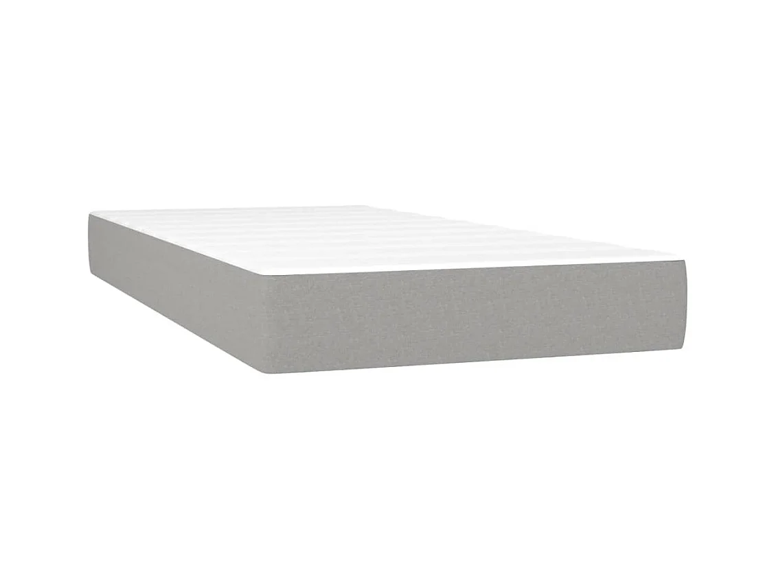 Sommier à lattes de lit et matelas gris clair 120x190 cm tissu