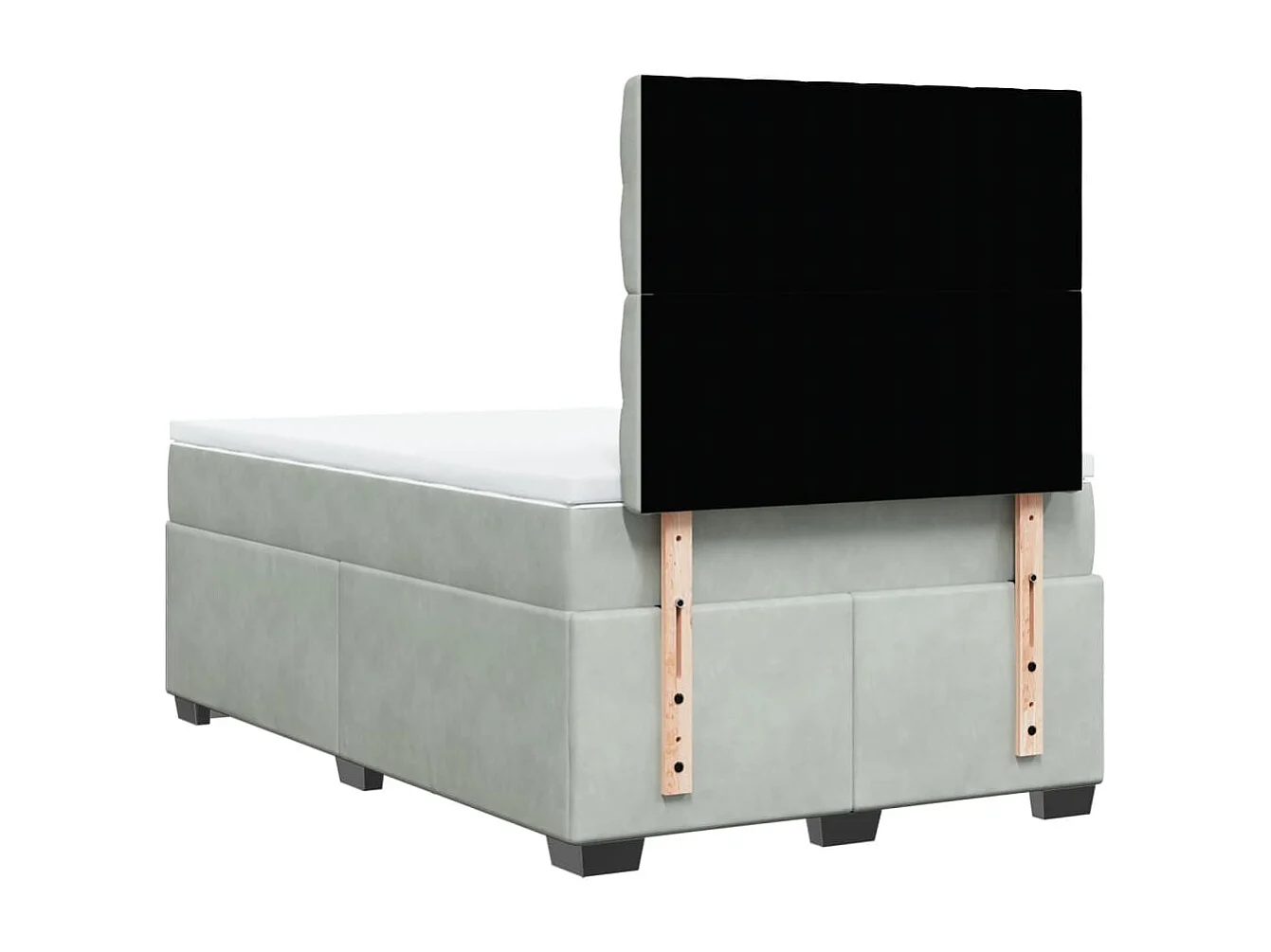 Sommier à lattes de lit et matelas Gris clair 120x200cm Velours