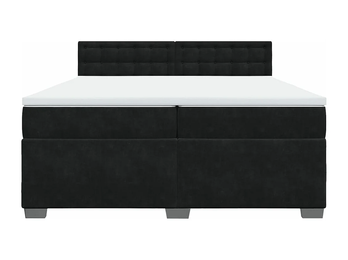 Giroletto a Molle con Materasso Nero 200x200 cm in Velluto