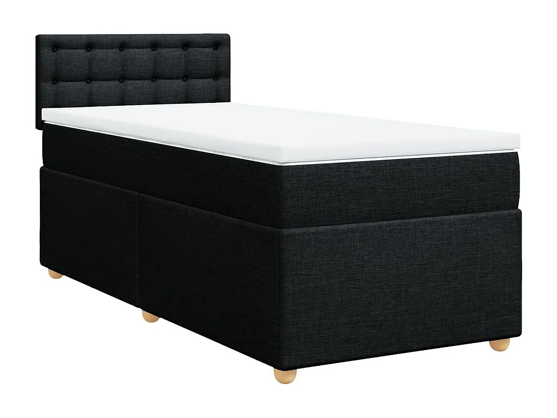 Sommier à lattes de lit et matelas Noir 80x200 cm Tissu