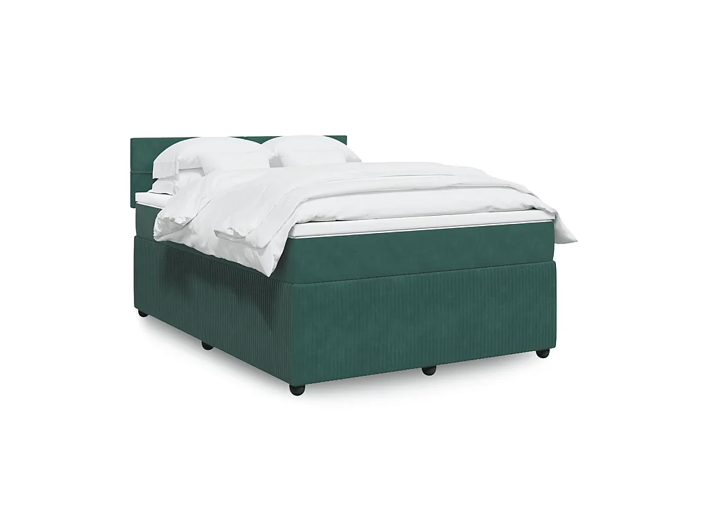 Sommier à lattes de lit et matelas Vert foncé 160x200cm Velours