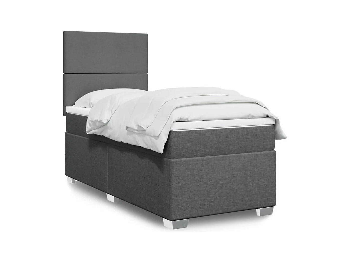 Giroletto a Molle con Materasso Grigio Scuro 90x190 cm Tessuto