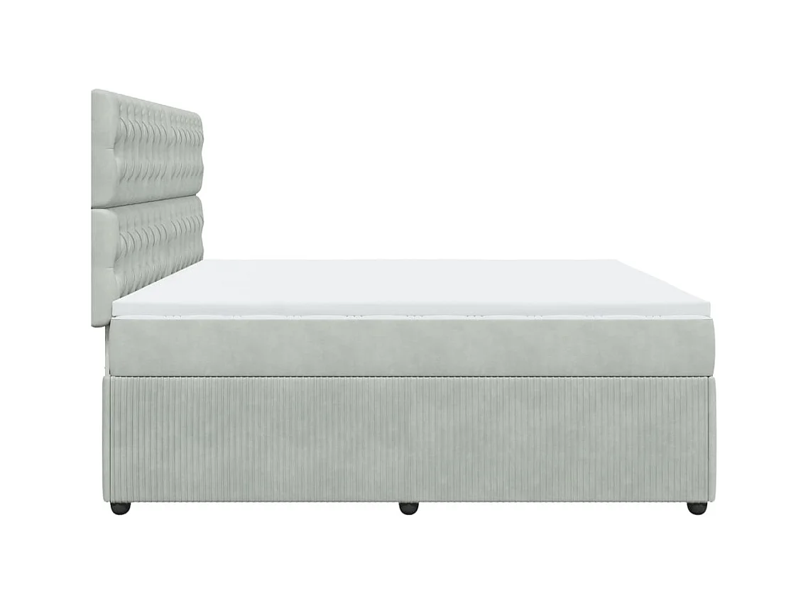 Giroletto a Molle con Materasso Grigio Chiaro 200x200cm Velluto