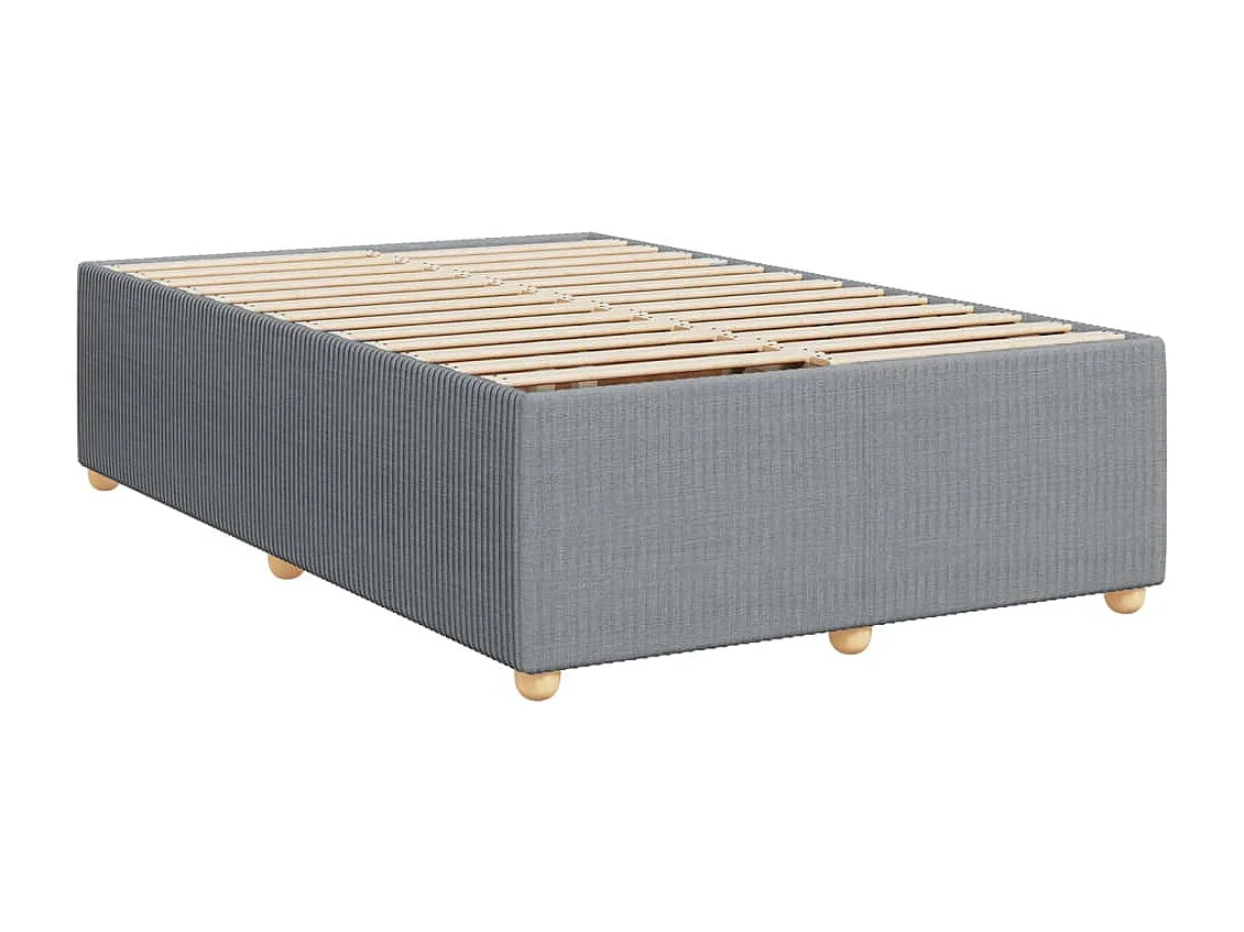 Cama box spring con colchón tela gris claro 120x190 cm