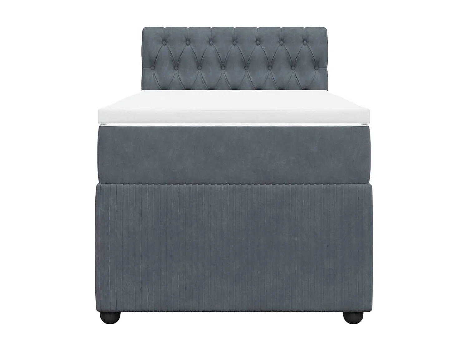 Sommier à lattes de lit et matelas Gris foncé 80x200 cm Velours