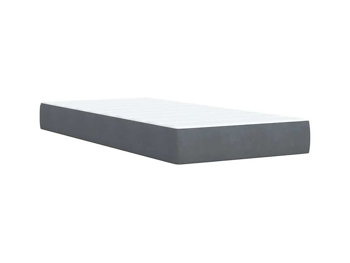 Giroletto a Molle con Materasso Grigio Scuro 80x200 cm Velluto