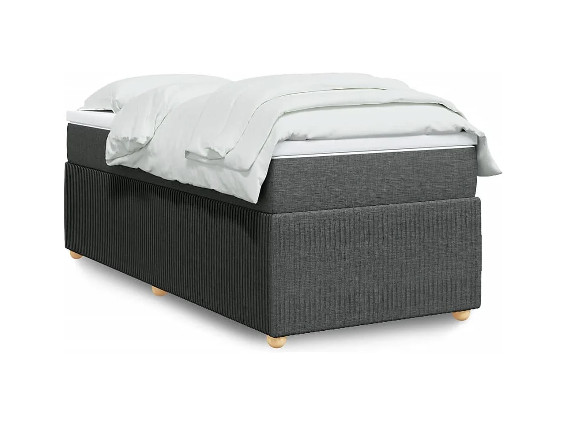 Boxspring met matras stof donkergrijs 90x190 cm