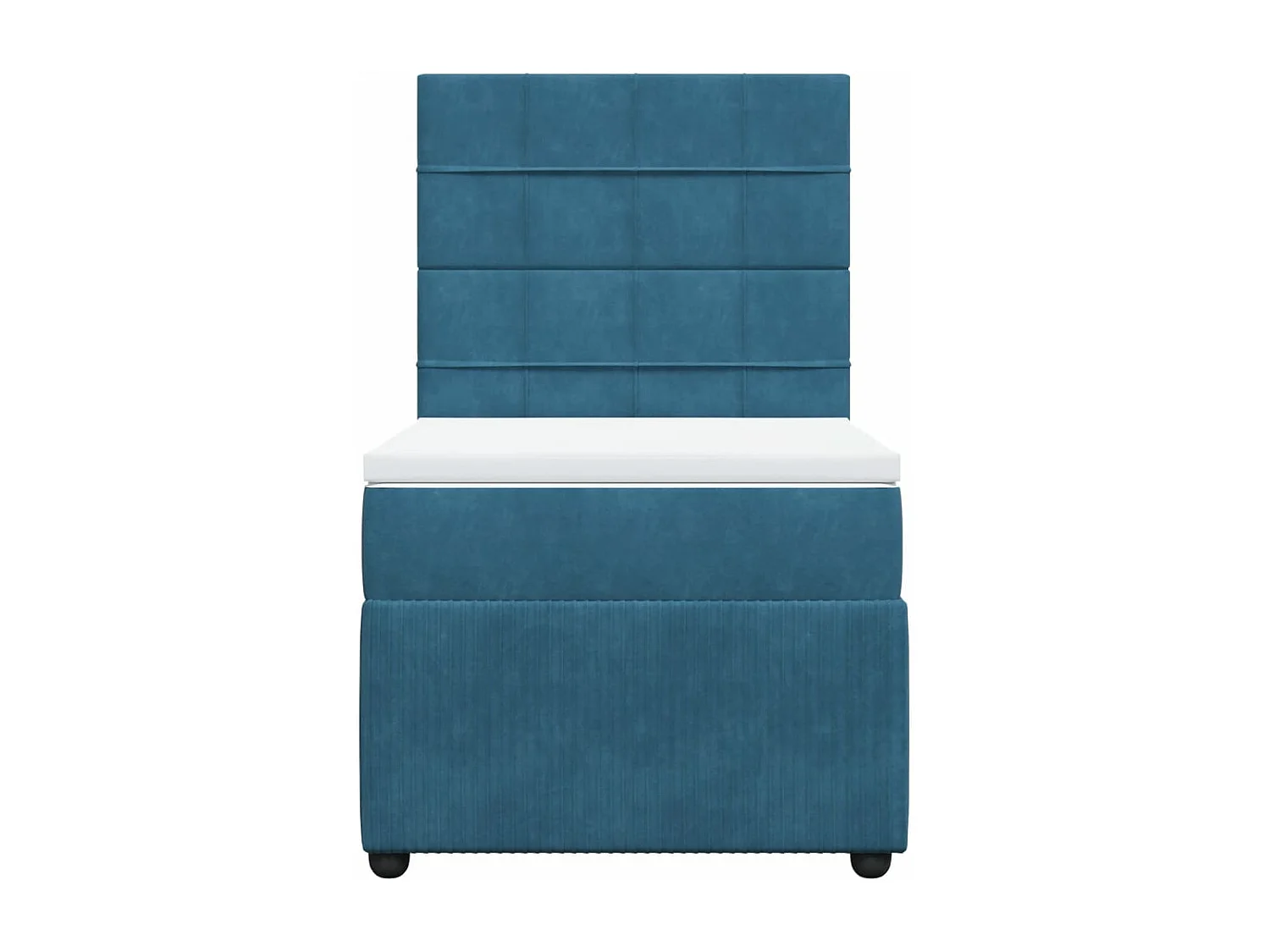 Sommier à lattes de lit et matelas Bleu foncé 80x200 cm Velours