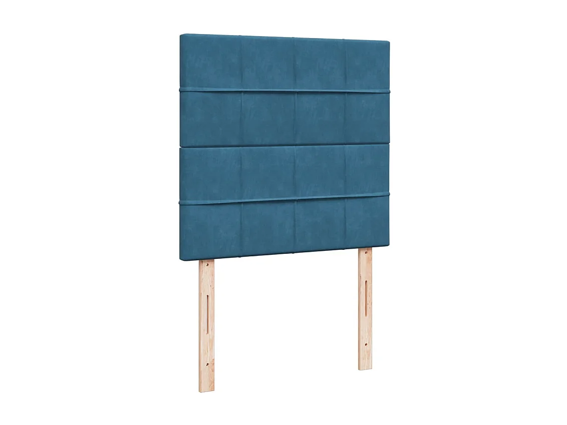 Sommier à lattes de lit et matelas Bleu foncé 80x200 cm Velours